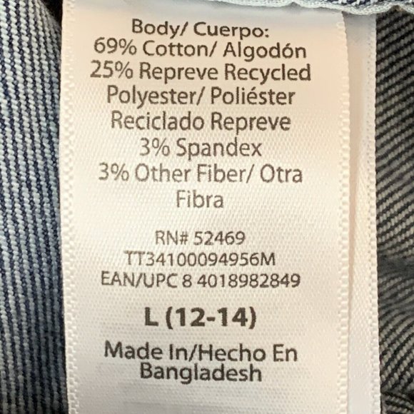 Time And Tru Denim Jean Jacket NEW Womens Large Stretch Buttons Pockets Boho - Picture 8 of 14